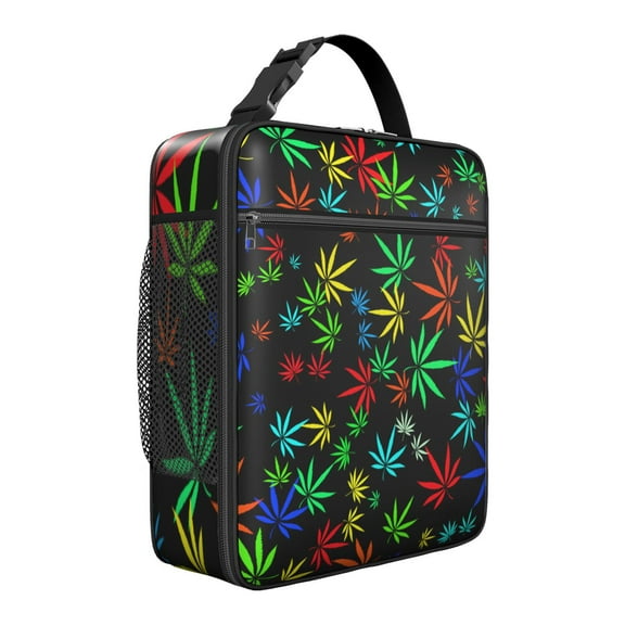Botany Print Insulated Lunch Bag - Leakproof Reusable Portable Cooler Tote for Adults,Work,School,Picnic,Camping|Detachable Strap,Handle,Bottle Pocket