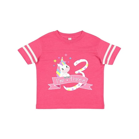 

Inktastic I m Three- Cute Unicorn 3rd Birthday Gift Toddler Boy or Toddler Girl T-Shirt
