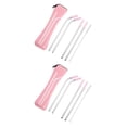 thumbnail image 3 of Advancent Juego de pajitas de acero inoxidable, tubo de succión, suministros de cocina para restaurante Rosa 2Conjunto, 3 of 6
