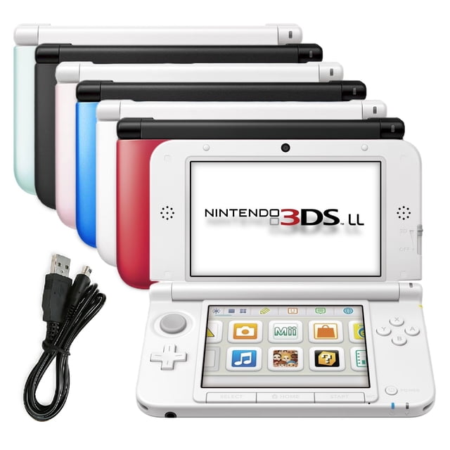 Nintendo 3DS XL - LL Gaming Console with Retrofam Charging Cable, Random Color (Refurbished)