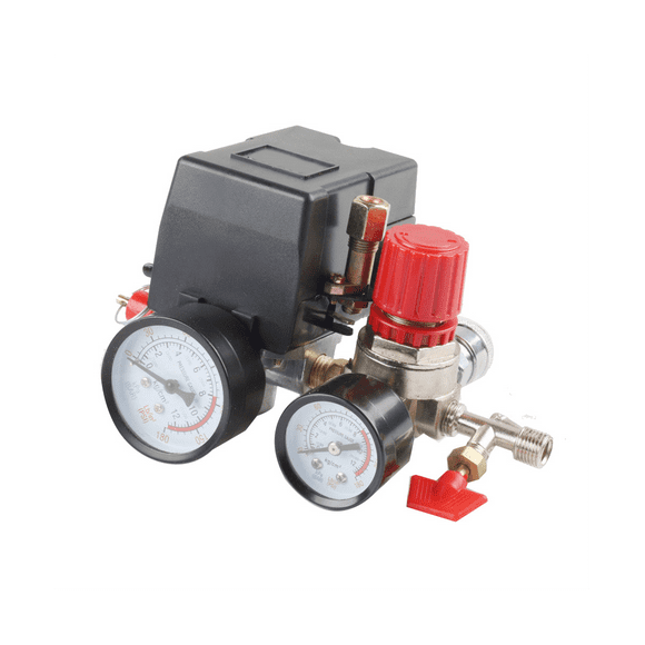 Air Compressor Pressure Switch Pressure W/Valve Control Regulators Gauge 90-120PSI 4 Port Safety Valve Air Compressor
