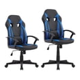 thumbnail image 6 of Linon Braxton Faux Leather High Back Gaming Chair with Swivel and Adjustable Height, 300 lb. Weight Capacity, Blue, 6 of 15