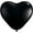 Black, variant on PMU 6 Inch Heart Shape Qualatex Orange Latex (25/Pkg) Pkg/1