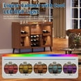 thumbnail image 4 of Modern Wine Bar Cabinet with LED Light, Wood Kitchen Coffee Bar Home Liquor Cabinets with Glass Holder, Doors and Wine Racks Buffet Sideboard with Storage for Living Room, 4 of 6