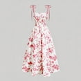 thumbnail image 5 of WRKEKC Floral Dress for Women Vintage Floral Print Adjustable Spaghetti Strap Dress Soft Breathable Fabric Chic, 5 of 5