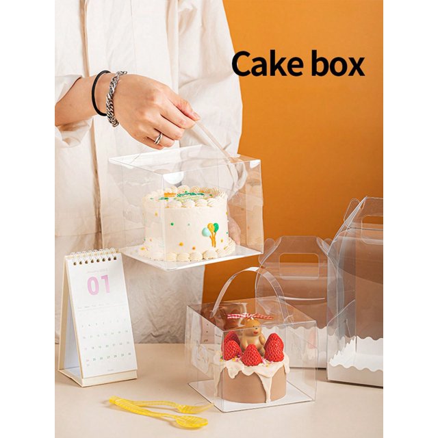 5pcs Clear Portable Cake Packaging Box