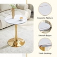 thumbnail image 6 of Miekor Furniture Round Dining Table, 23.6" Circle Tulip Table with Thickened Tabletop & Metal Pedestal, Mid Century Modern Bistro Table for Kitchen, Small Places, Living Room, Cafe (White) No.2751, 6 of 8