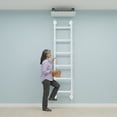 thumbnail image 3 of White, 6 Steps-71in Wall/Floor-Mounted Bunk Bed Ladder | Basement Window Well Egress Exit L-Adder | Metal Step Ladder for RV Attic Bunk Bed | Loft Steps for Dorm Beds, 3 of 20