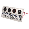 thumbnail image 3 of Gang Toggle Switch Panel, Panneau de Commutateur de Rocker 8 Lumières Panneau de Commande Gang Rocker Switch Panel Longue Durée, 3 of 14