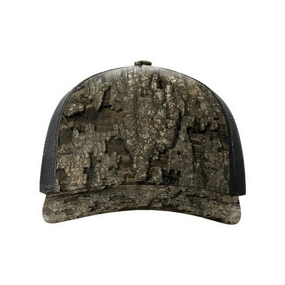 Richardson Printed Five Panel Trucker Hat (112PFP), One Size Fits Most, Realtree Timber/Black