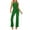 #444-Green, variant on Women's One-Shoulder Asymmetric Jumpsuit, Sleeveless with Zipper and Tie Details, Solid Color Fashion for Party and Daily Wear