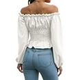 thumbnail image 5 of STARVNC Women Off Shoulder Long Sleeve Laced-Up Corset Blouse, 5 of 5