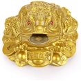 thumbnail image 3 of Rana del dinero Feng Shui, estatua del sapo del dinero, sapo de tres patas con moneda, rana de la riqueza del amuleto de la suerte para la caja registradora, inauguración de la casa, regalo de apertu, 3 of 5