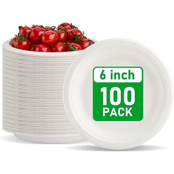 100 pcs 6 -Inch Resistant Dinner Plates Plates
