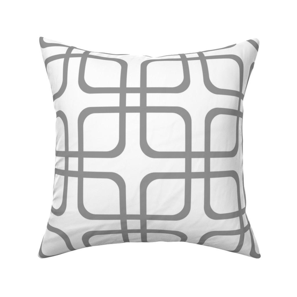 Square Throw Pillow, 18", Linen Cotton Canvas Modern Cottage White