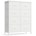 thumbnail image 2 of 8-Drawer Fabric Dresser with Steel Frame, 66 lb Top Load Chest of Drawers, Multi-Use Storage Organizer for Bedroom Entryway, White, 2 of 6
