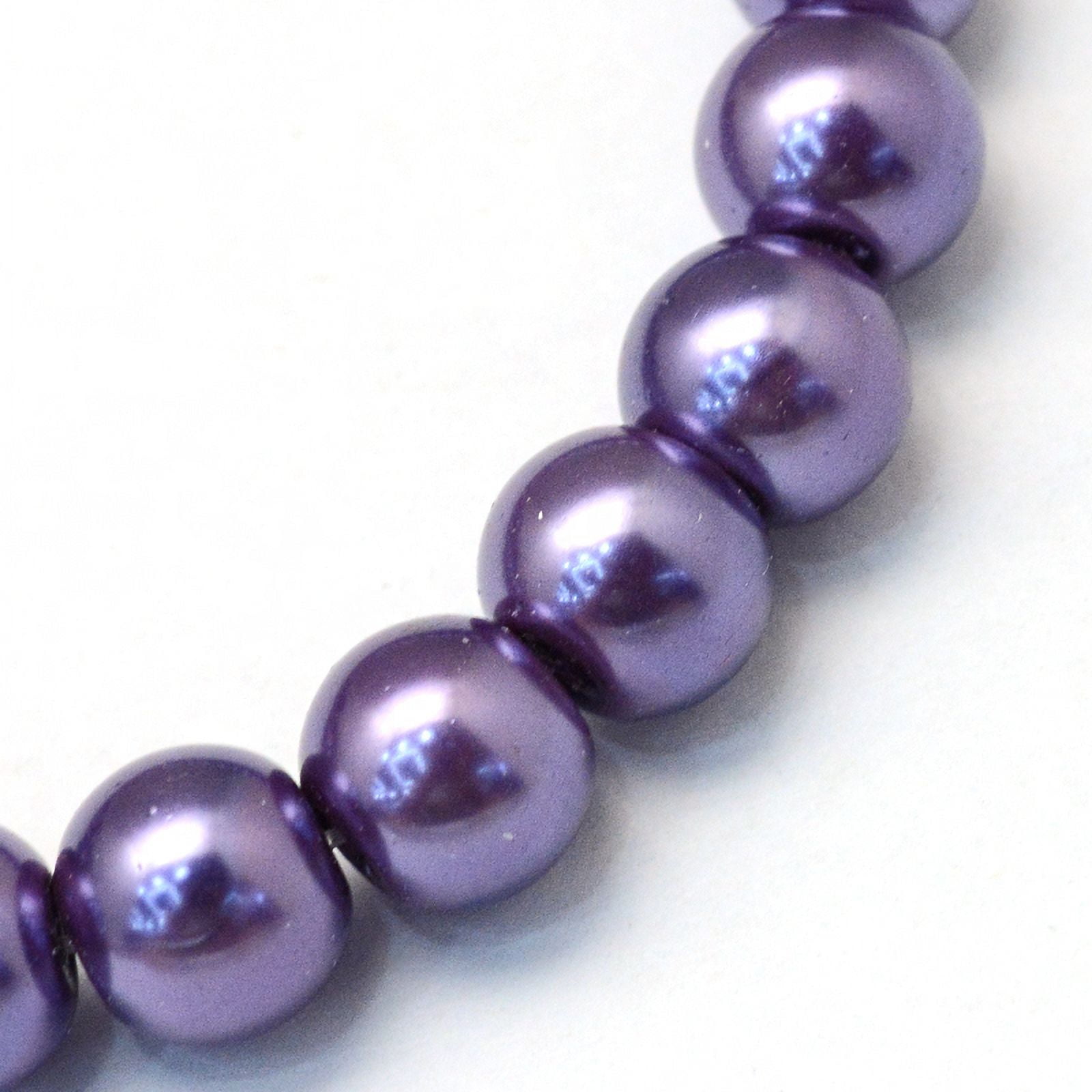Baking Painted Pearlized Glass Pearl Round Bead Strands Indigo 4~5mm Hole: 1mm about 200~210pcs/strand 20Strand