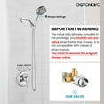 thumbnail image 3 of Single-Handle Shower Faucet Set Shower Kit with Valve Shower Head and Handle Set Shower Trim Kit with 6 Modes ABS Handheld Shower Fixtures Shower Valve and Trim Kit Polished Chrome, 3 of 17