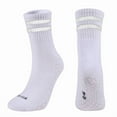 thumbnail image 2 of Resicozy Athletic Socks for Men Women 2026 Sport Running Calf Socks Breathable Crew Sock with Striped White with Silver Striped, 2 of 3