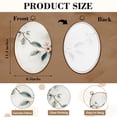 thumbnail image 3 of Canvas Wall Art Branches Leaves Flower Petals Buds Watercolor Technique Detailed Oval Framed Canvas Prints Vintage Wall Hanging Decor for Home Office Decorations 8.6"x11.4", 3 of 7