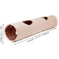 thumbnail image 2 of 2 Hole Cat Tunnel Soft Foldable Cat Toy with Hanging Ball Beige, 2 of 4