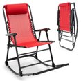 thumbnail image 1 of Costway Patio Camping Rocking Chair Folding Rocker Footrest Lightweight Outdoor Red, 1 of 8