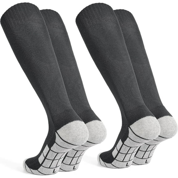 3 Pairs Knee High Soccer Socks, Team Sport Cushion Athletic Socks for Adult Teen