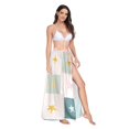 thumbnail image 2 of FORMRS Womens Beach Sarong Semi-Sheer Bikini Wrap Skirt Swimsuit Cover-ups, Beige Abstract, 2 of 7