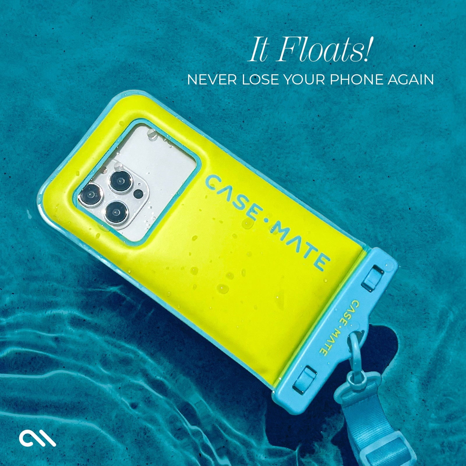 Case-Mate IP68 Floating Waterproof Phone Pouch / Case with Detachable Crossbody Lanyard - Citrus Splash