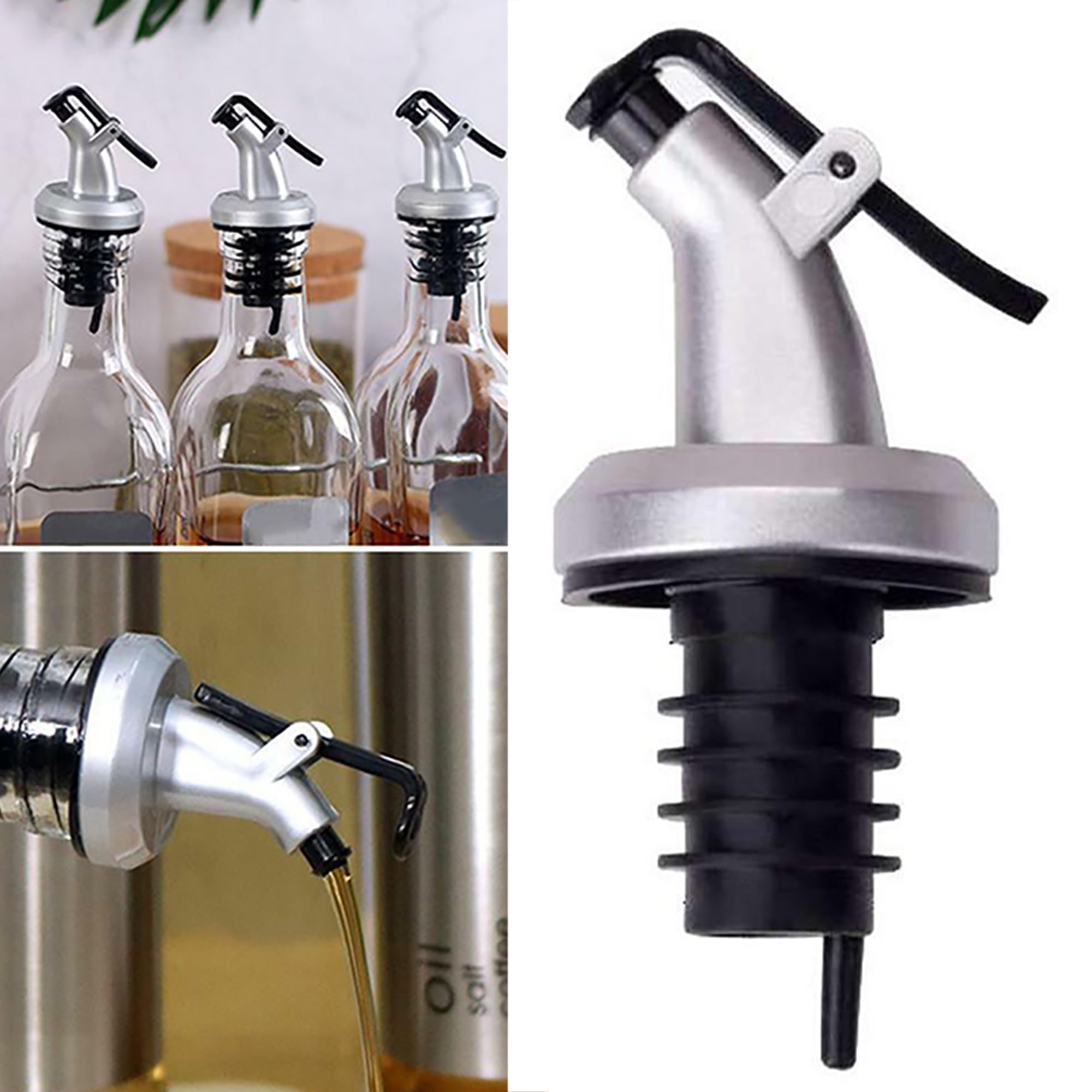 Glass Olive Oil Vinegar Dispenser Pourer Seasoning Bottle Kitchen Cooking Tool