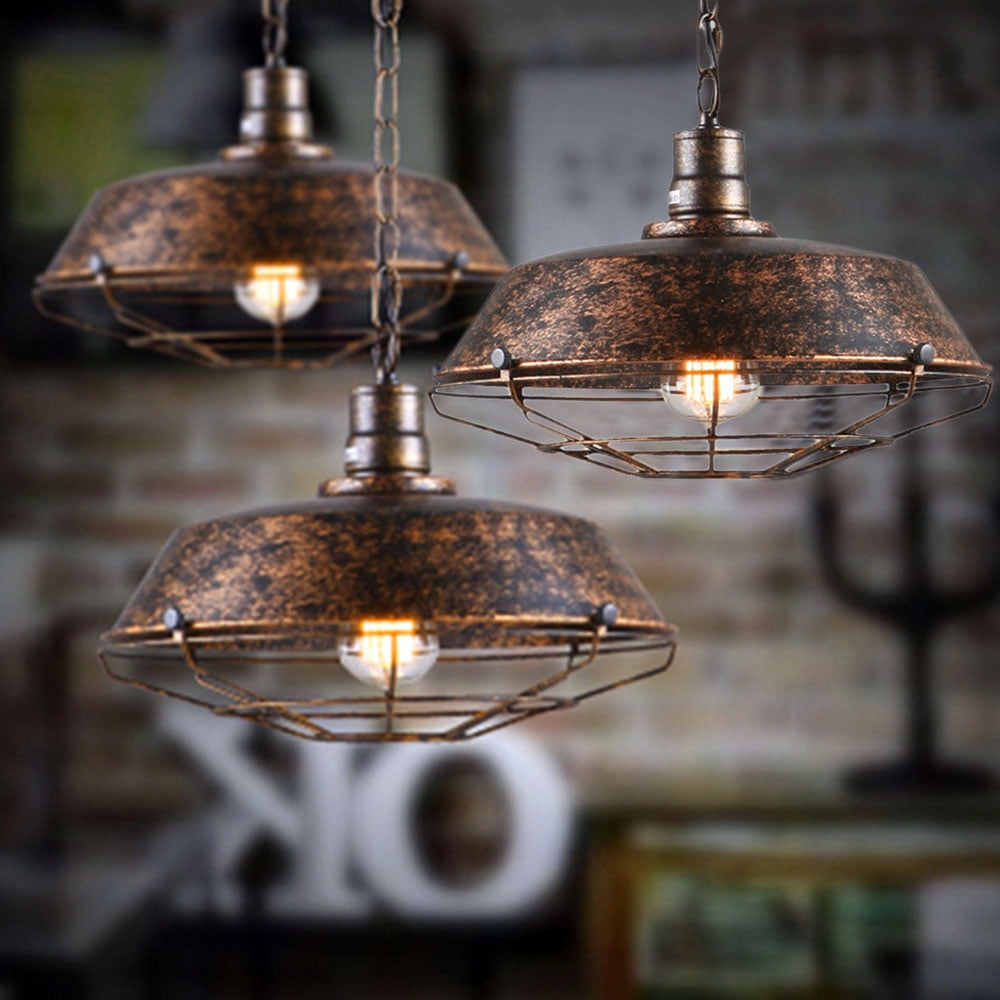 Miuline Vintage Industrial Metal Pendant Light Retro Ceiling Lights Farmhouse Chandelier Hanging