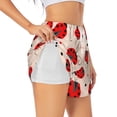 thumbnail image 2 of Bixox Women's Red Ladybug pattern 2 in 1 Running Shorts - Lightweight Athletic Workout Gym Yoga Shorts Liner with Pockets - Medium, 2 of 7