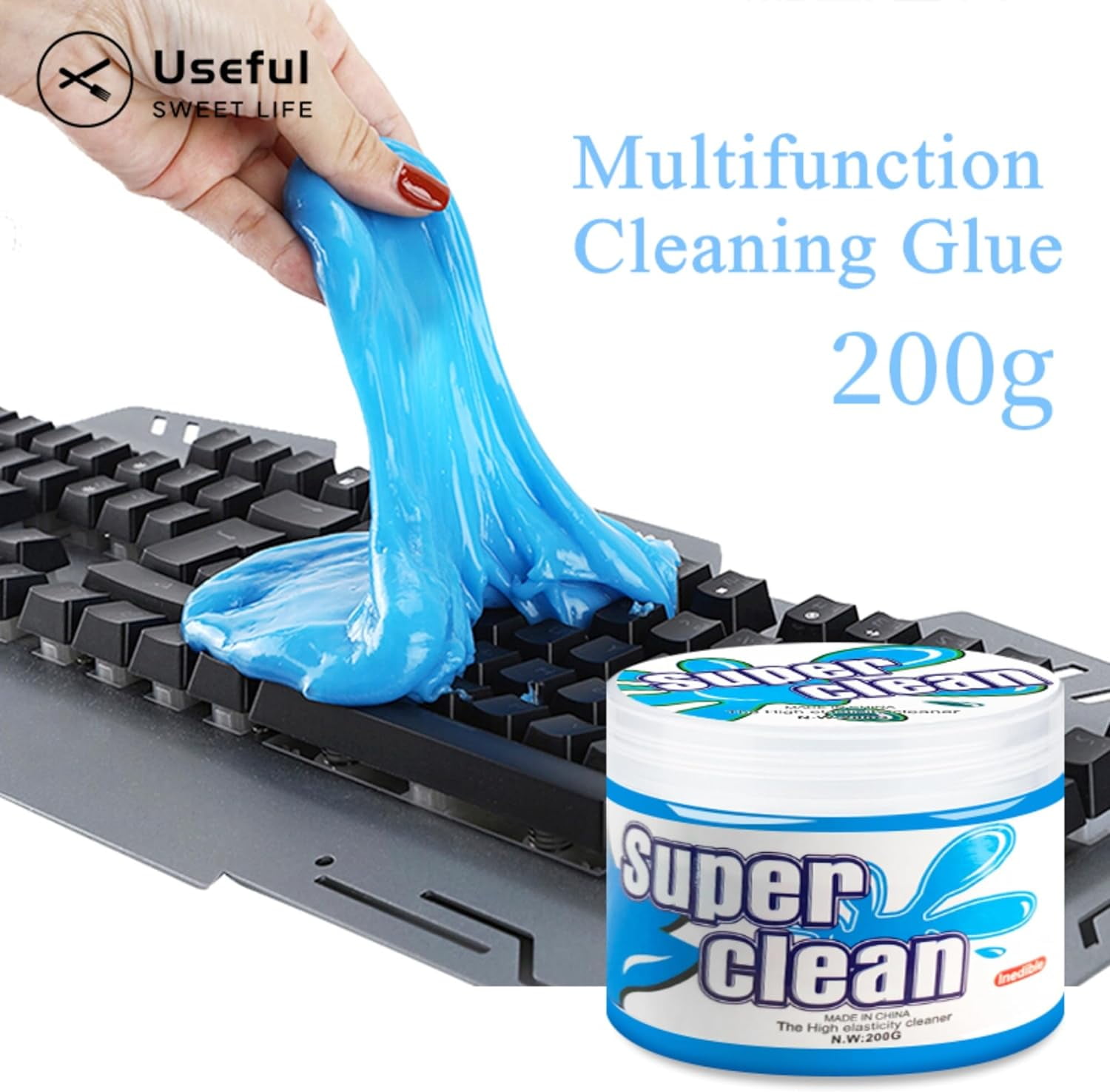Cleaning Gel for Cars - Car Vent Keyboard - Dust Clear Kit, Home and Office Electronics, Reusable And Durable, Auto Interior Detail Removal Putty, Speakers, Printers, Keyboards(2-Pack)