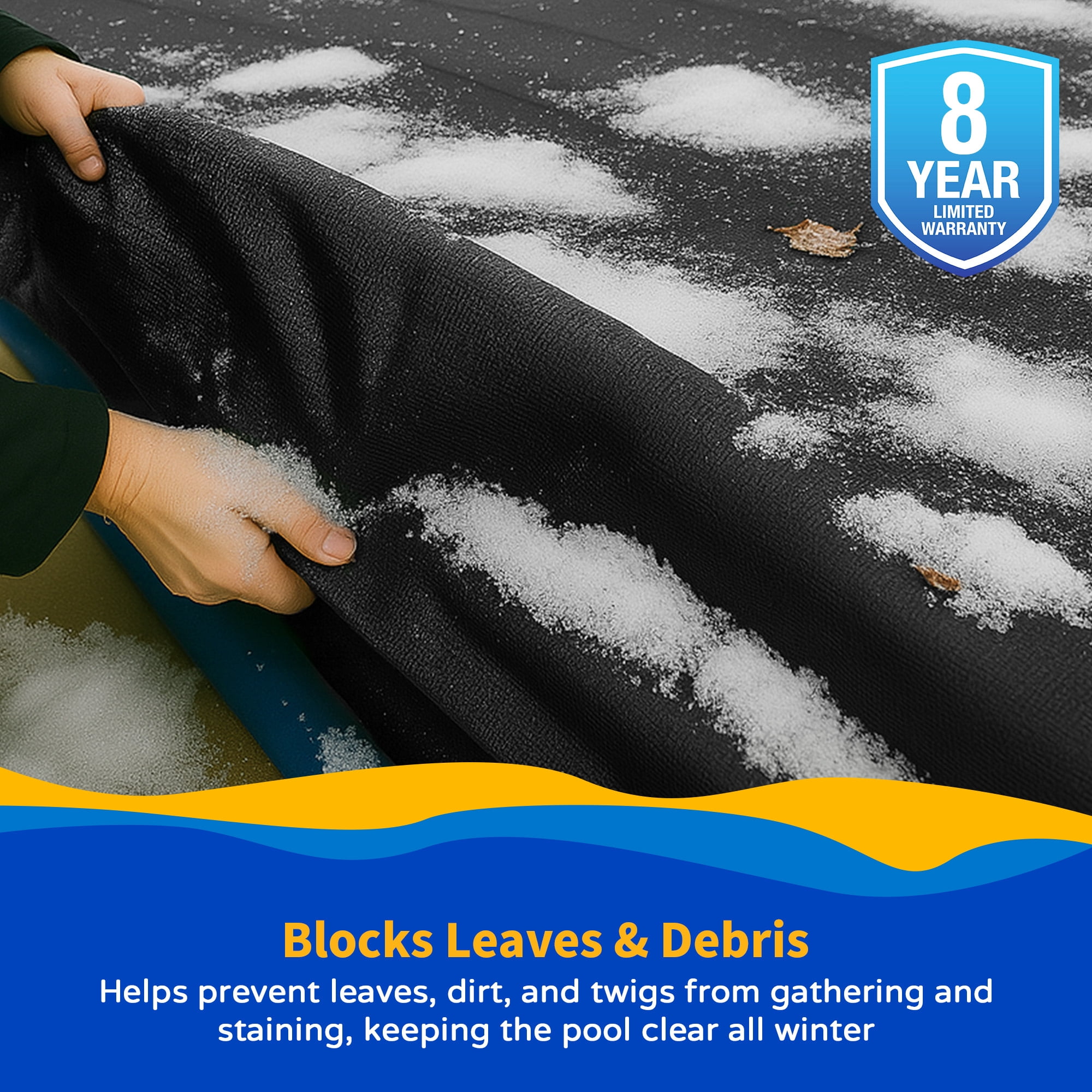 Blue Wave 16' x 36' Rectangular Rugged Mesh In Ground Pool Winter Cover