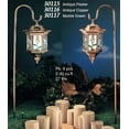thumbnail image 2 of Hand Blown Stained Glass Solar Lantern - Antique Copper, 2 of 2