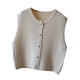 thumbnail image 5 of Chaleco de punto, ropa, cuello redondo, diseño retro, informal, con botones, moderno, camisetas sin mangas para Blanco, 5 of 9