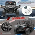 thumbnail image 4 of FINITO 24V 2-Seater Kids Ride On Car, 4WD Electric UTV w/ Remote Control, Battery Powered Ride on Toy Truck w/ LED Lights, Bluetooth, Music, for Big Kids, Boys, Girls Age 3+, Up to 135 lbs, Black, 4 of 6