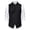 Black, variant on Men's Standard Fit Angled Placket Vest Lapel Collar Stretch Polyester Blend