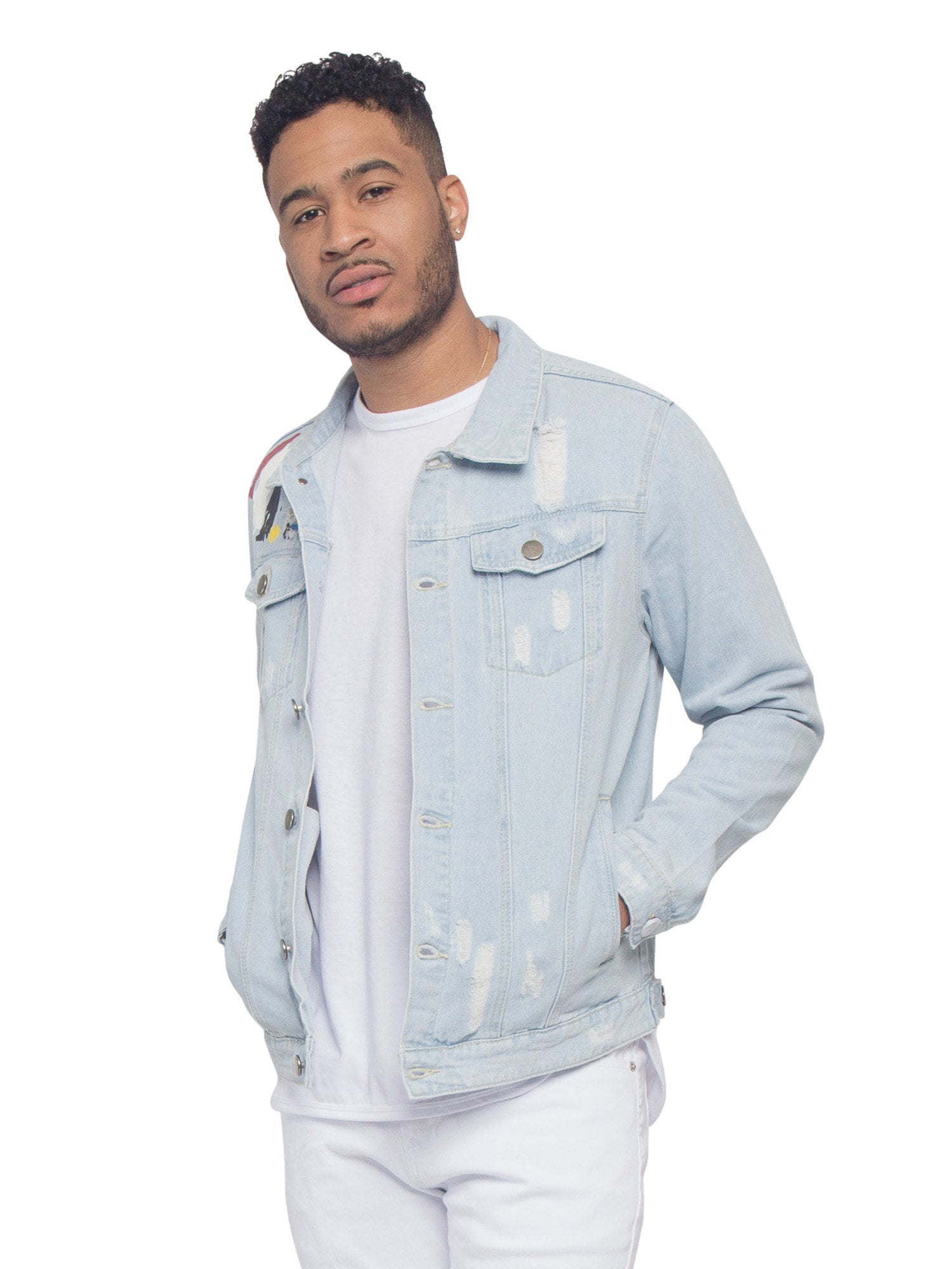 G-Style USA Victorious Men's Casual Distressed Jean Jacket