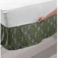thumbnail image 2 of Tribal Bed Skirt, Essential Stripped Floral Pattern Contemporary Art, Elastic Bedskirt Dust Ruffle Wrap Around for Bedding Decor, 4 Sizes, Grey Olive Green, by Ambesonne, 2 of 2