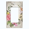 thumbnail image 5 of Metal Light Switch Plate Cover Vintage Flower Wreath Butterfly Tile FLW107, 5 of 13