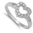 thumbnail image 4 of Clear CZ Heart Love Outline Anniversary Ring 925 Sterling Silver Band White Female Size 5, 4 of 4