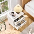thumbnail image 6 of Rattan Nightstand, Boho End Table with 2 Drawers Bedroom Bedside Side Tables White Night Stand for Living Room, Bedroom, Dorm Room Essentials, 6 of 9