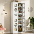 thumbnail image 3 of Tribesigns 70.87" Tall Shoe Cabinet Storage for Entryway, 8-Tier White Shoe Organizer Cabinet with Doors & Adjustable Shelves for Closet, 3 of 5