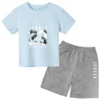 thumbnail image 5 of Conjunto de 2 piezas de camiseta y pantalones cortos para niños y niñas, camiseta deportiva de verano, camiseta de manga corta de algodón, ropa para niños de 2 a 10 años con estampado de dibujos anima, 5 of 5
