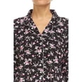 thumbnail image 3 of Flora By Flora Nikrooz Notch Collar Long Sleeve With Shorts Pajamas (Black Floral, XL), 3 of 4