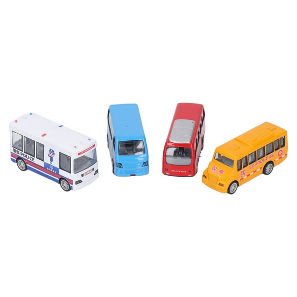 Juguete de autobús BuyWeekMX 4 piezas de aleación fundida a presión