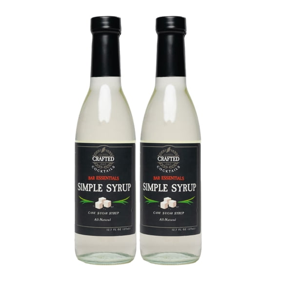 Crafted Cocktails Simple Syrup, 12.7 fl oz, 2 Pack | Made with Real Cane Sugar | Ideal for Cocktails, Mocktails, Coffee, and Classic Drink Recipes
