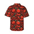 thumbnail image 3 of Haiem Tomatoes And Chili Printed Hawaiian Shirt for Men - Men’s Casual Beach Summer Shirts - Stretch Fabric with Modern Fit-X-Large, 3 of 9