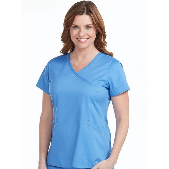 Med Couture Touch Women's Mock Wrap Top, Ceil, X-Small